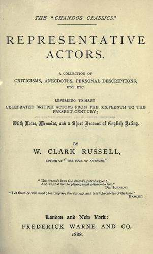 Cover of Representative actors