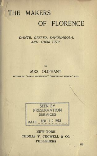 Cover of The makers of Florence
