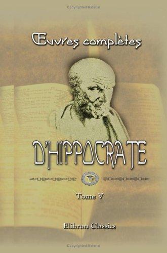 Cover of oeuvres complètes d'Hippocrate
