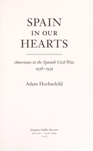 Cover of Spain in Our Hearts