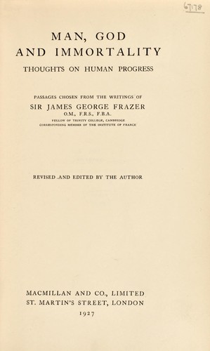 Cover of Man, God and immortality