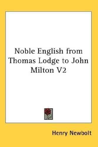 Cover of Noble English from Thomas Lodge to John Milton V2