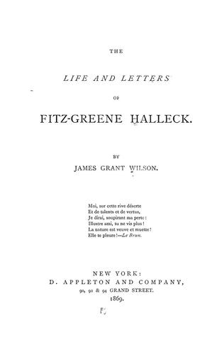Cover of The life and letters of Fitz-Greene Halleck
