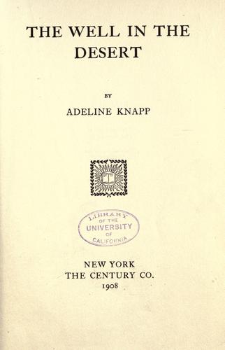 Cover of The well in the desert