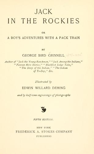 Cover of Jack in the Rockies; or, A boy's adventures with a pack train