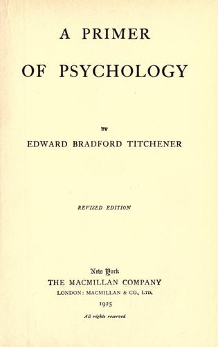 Cover of A primer of psychology