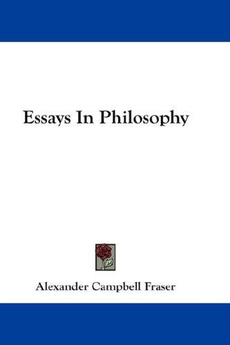 Cover of Essays in philosophy