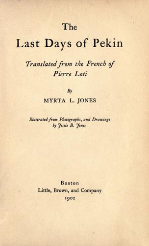 Cover of The last days of Pekin