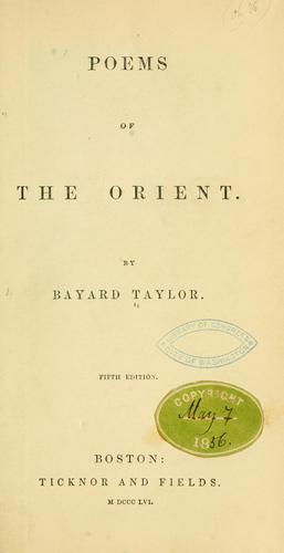 Cover of Poems of the Orient