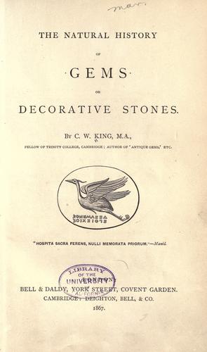 Cover of The Natural History Of Gems Or Decorative Stones