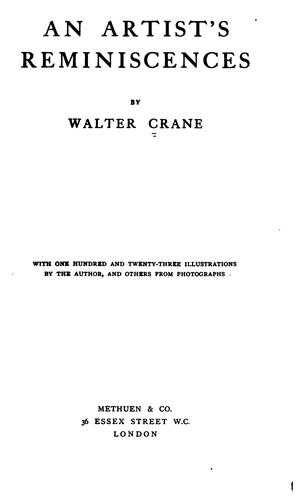 Cover of An artist's reminiscences