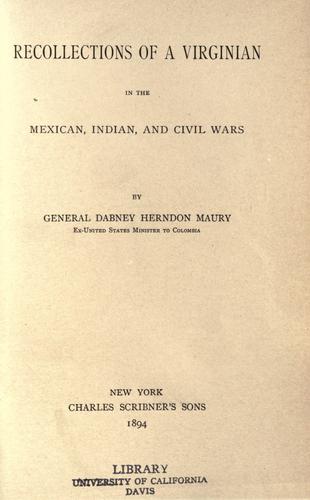 Cover of Recollections of a Virginian in the Mexican, Indian, and civil wars