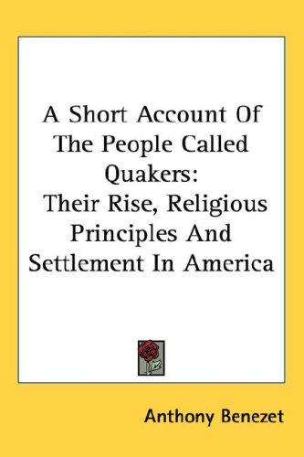 Cover of A short account of the people called Quakers