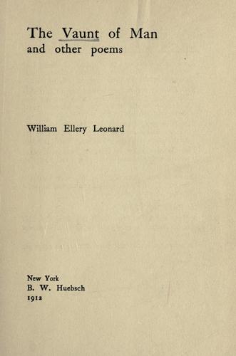 Cover of The Vaunt Of Man And Other Poems