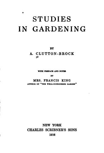 Cover of Studies in gardening