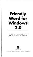 Cover of Friendly Word for Windows 2.0