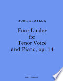 Cover of Taylor-Four Lieder for Tenor Voice and Piano, op.14