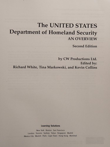 Cover of The United States Department of Homeland Security