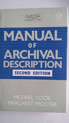 Cover of A manual of archival description