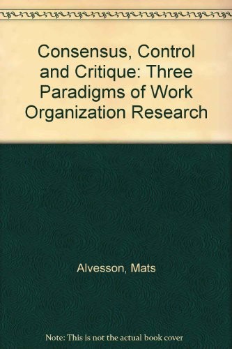 Cover of Consensus, control, and critique