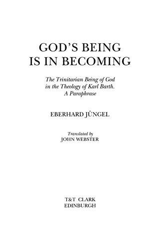Cover of God's being is in becoming
