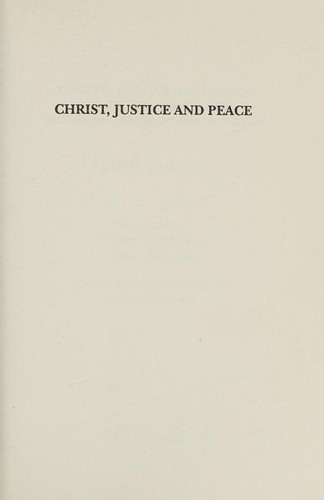 Cover of Christ, justice and peace
