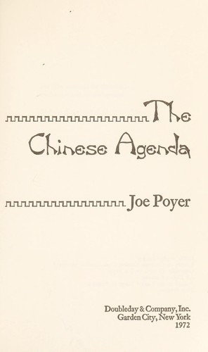 Cover of The Chinese agenda