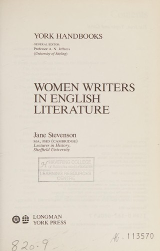 Cover of Women Writers in English Literature