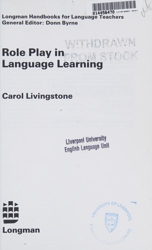 Cover of Role play in language learning