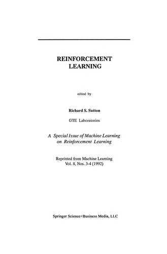 Cover of Reinforcement Learning