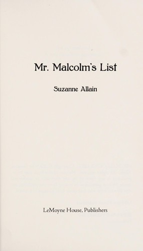 Cover of Mr. Malcolm's list