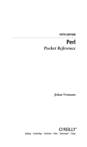 Cover of Perl Pocket Reference: Programming Tools
