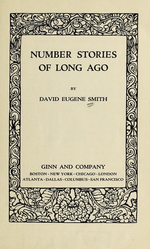 Cover of Number stories of long ago