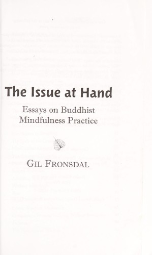 Cover of The issue at hand