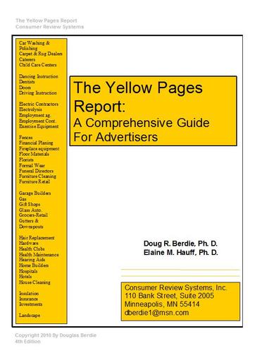 Cover of The Yellow Pages report