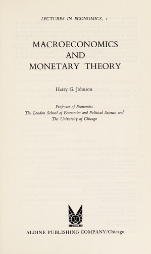 Cover of Macroeconomics and monetary theory