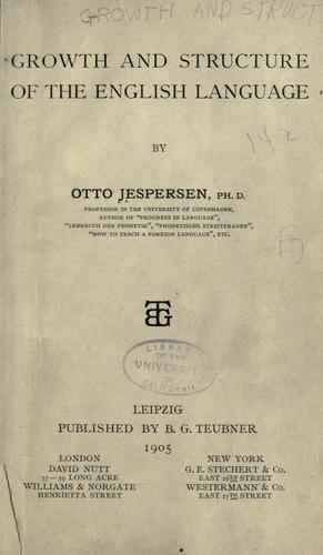 Cover of Growth and structure of the English language