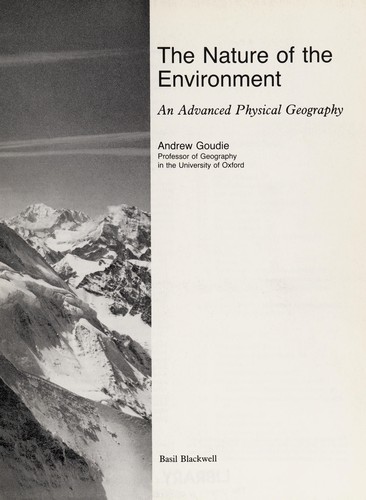 Cover of The nature of the environment
