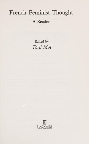 Cover of French feminist thought