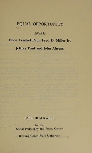 Cover of Equal opportunity