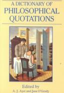 Cover of A Dictionary of philosophical quotations