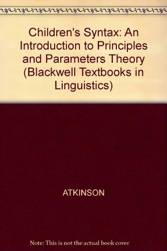 Cover of Children's syntax