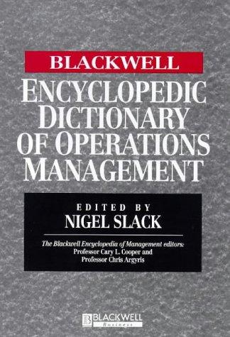 Cover of The Blackwell encyclopedic dictionary of operations management