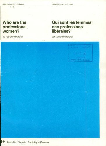 Cover of Who are the professional women? =