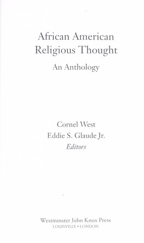 Cover of African American religious thought