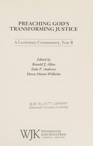 Cover of Preaching God's transforming justice