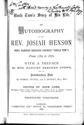 Cover of An autobiography of the Rev. Josiah Henson
