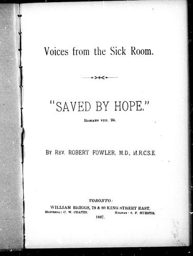 Cover of Voices from the sick room