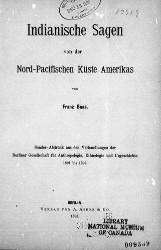 Cover of Indianische Sagen von de Nord-Pacifischen Küste Amerikas