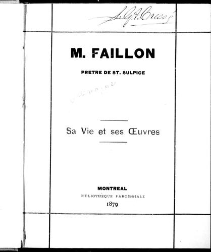 Cover of M. Faillon, prêtre de St. Sulpice